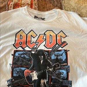 AC/DC White T-Shirt with Bold Graphic